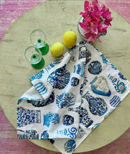Tea Towel Vases Blue