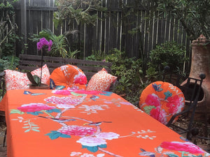 Canvas Tablecloth Tangerine Bird