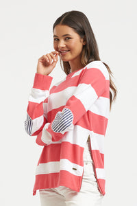 Zipside Stripey Cotton Sweatshirt