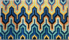 Blue ZigZag Coir Doormat