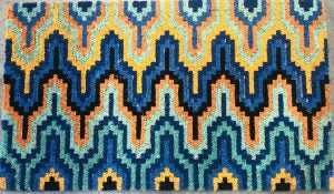 Blue ZigZag Coir Doormat