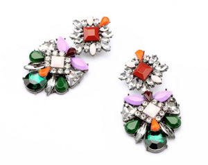 Multi coloured bling earrings