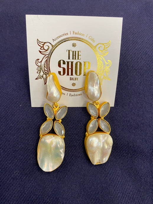 Pearl & Stone Earrings